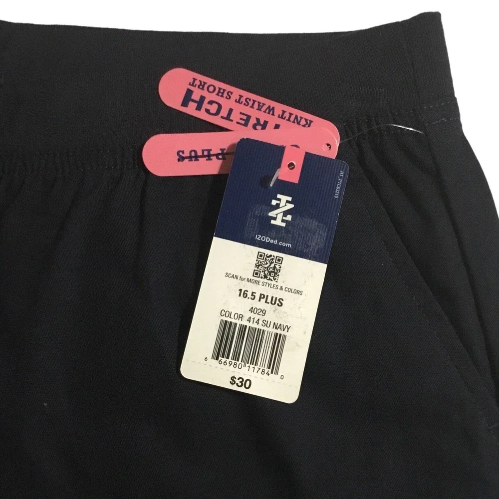 Izod Girl’s Navy Pull On Shorts Size 16.5 NWT